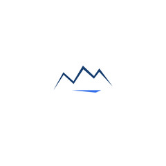 RIVER WITH HILL ICON, SYMBOL, ART, LOGO ISOLATED ON WHITE © WellnessSisters