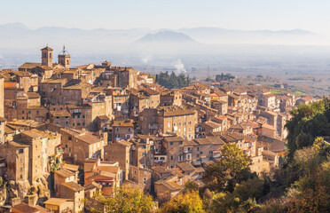 Obraz premium Caprarola, Italy - considered among the most beautiful villages in central Italy, Caprarola is an enchanting medieval town town located in the province of Viterbo and 50km away from Rome