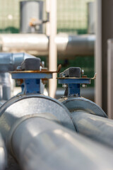 Pipes for cooling with taps.Chillers pipes.