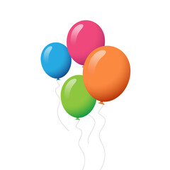 Balloons vector isolated on white background. Balloons in flat style. Useful for party poster, greeting and wedding card. Vector illustration of modern party balloon