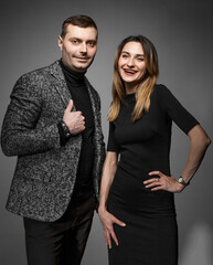 Portrait of a handsome young man and girl