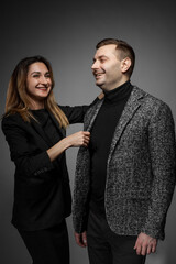 Portrait of a handsome young man and girl