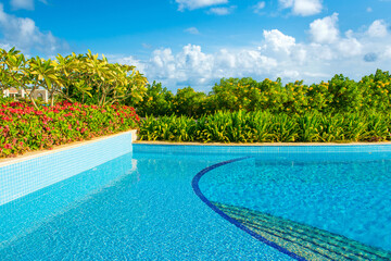 Pool with blue water