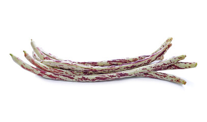 Yard long bean isolated on the white background.