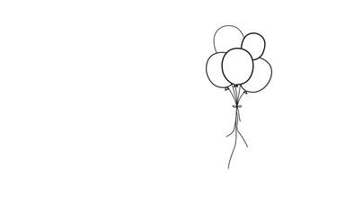 Balloons vector icon isolated on white background. Different thin line balloons icon in flat style. Useful for party poster, greeting and wedding card. Balloons vector illustration  © Marinko