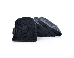 charcoal bread on white background