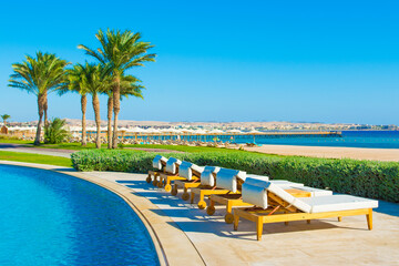 Pool with blue water