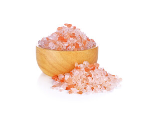 Fototapeta na wymiar Himalayan Pink Salt isolated on white