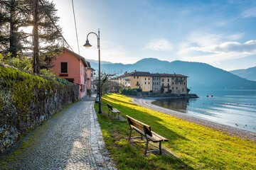 Lierna Village lakeside view in Italy