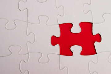 Obraz premium The missing piece of the puzzle, business concept of incomplete tasks
