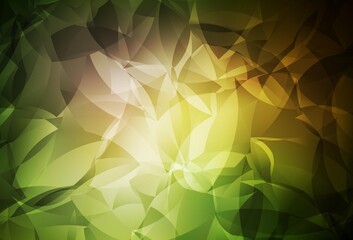 Dark Green, Yellow vector gradient triangles texture.