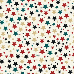 Colorful stars seamless pattern