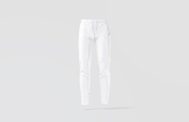 Blank white sport pants mock up, gray background