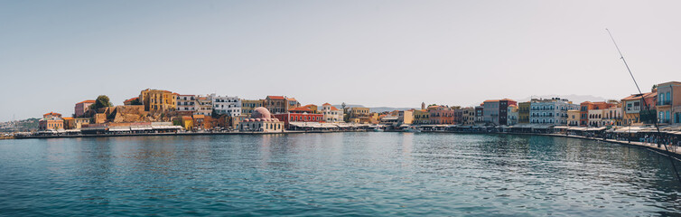 Fototapeta na wymiar Panorama des Hafens von Chania, Kreta