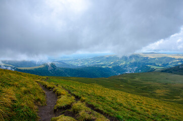 Hiking, Puy de Dôme, fault of Limagne, Auvergne, France, Mont-Dore, Puy de Sancy, Puy-de-Dôme, Auvergne, France