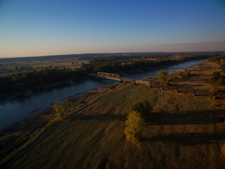  Old Rail Bridge over the River Aerial Photo