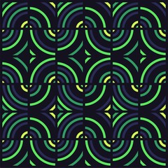 Beautiful of Colorful Half Circle and Quarter Circle, Repeated, Abstract, Illustrator Pattern Wallpaper. Image for Printing on Paper, Wallpaper or Background, Covers, Fabrics