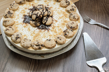 Homemade chocolate chip cookies cake