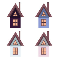 vector isolated cute houses on a white background