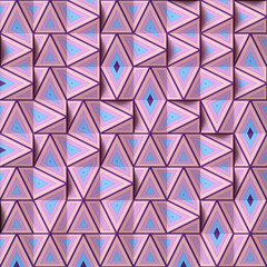 Naklejka na ściany i meble 3d rendering geometric pattern of randomly spaced triangles. Abstract digital illustration
