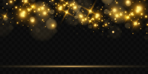 Obraz premium Bright beautiful star.Vector illustration of a light effect on a transparent background. 