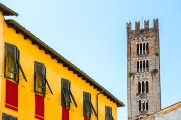 Lucca, Italy. Beautiful architecture of Lucca city center.