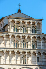Fototapeta na wymiar Lucca, Italy. Beautiful architecture of catholic church (Duomo di San Martino) in Lucca.