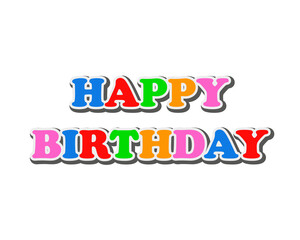 Happy birthday in colorful style, vector art illustration.