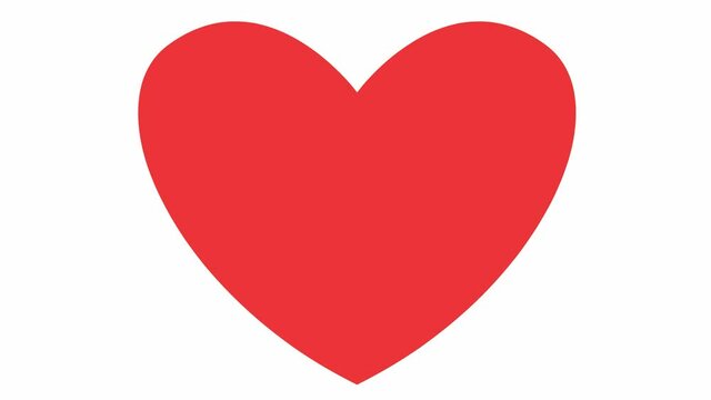 Animated heart pounding. Looped video of beating red heart. Vector illustration isolated on the white background.