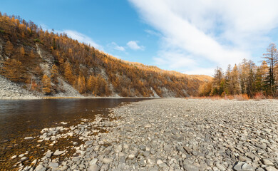 Fototapeta na wymiar Autumn landscape in Yakutia