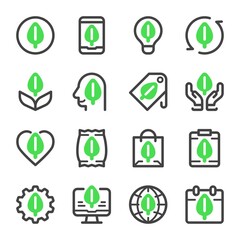 eco icon set,vector and illustration