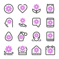 flower icon set,vector and illustration