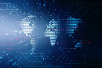 2d illustration world map abstract background