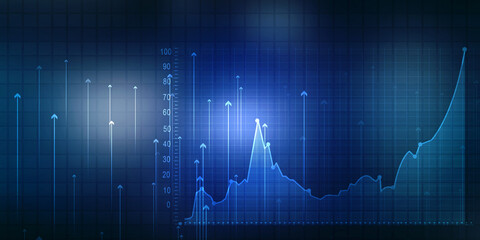 2d rendering Stock market online business concept. business Graph 