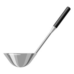 Illustration of steel cooking ladle.