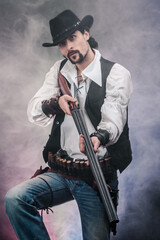 Fototapeta na wymiar Wild West cowboy. The character