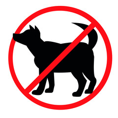 red circle with a dog. prohibited. no dog.