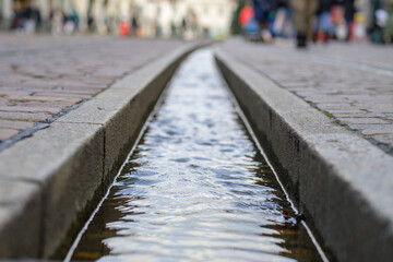 The Freiburg Bächle water runnel in close-up