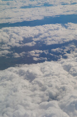 Naklejka premium Cloudscape view from an airplane on the turkish territory. Turkey.