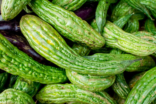 Bitter melons, locally known as Ampalaya in a market in the Philippines.