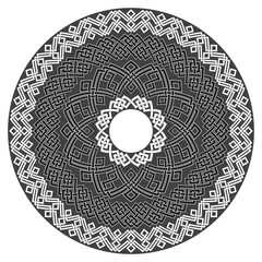Mandala in esoteric style. Set of isolated rings of celtic braids. Decorative elements for your design.