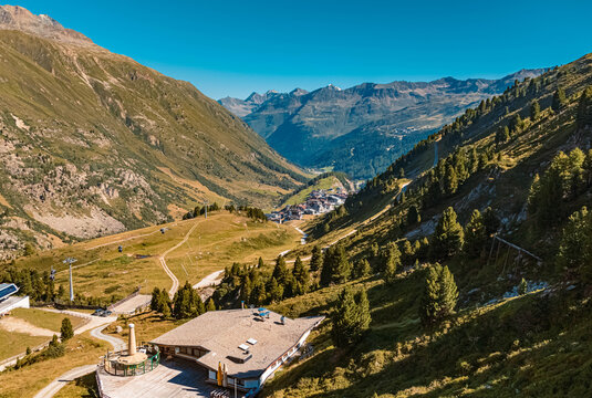 Beautiful alpine summer view at the famous Hohe Mut summit, Obergurgl, Oetztal, Tyrol, Austria