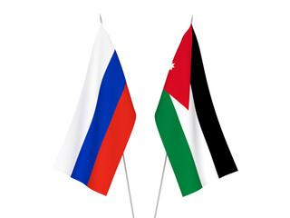 Russia and Hashemite Kingdom of Jordan flags