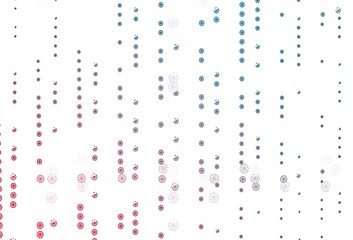 Light Blue, Red vector pattern with christmas snowflakes.