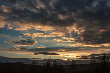 Evening Sky Over The Hills
