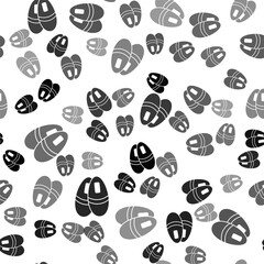 Black Slippers icon isolated seamless pattern on white background. Flip flops sign. Vector.