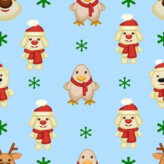 New Year's and Christmas. 2021. Seamless pattern.