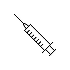 Syringe Icon isolated on white background. Concept for Medicine, COVID-19 vaccination. Vector Illustration.