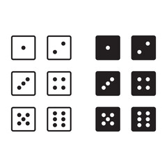 Flat design dice icons