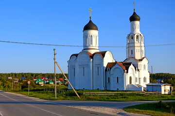 white church in the russian village